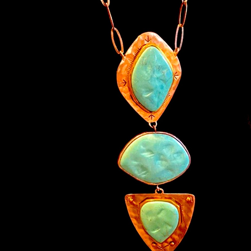 Silpada Vintage Sterling Silver Silpada & Brass
Turquoise Blue Howlite Necklace - Picture 3 of 10
